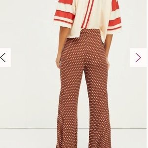 Free People Polka Dot Flare Wide leg Pants Size Small
